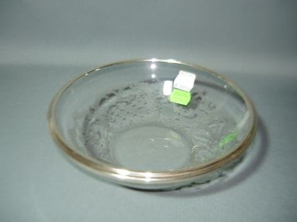 Elegant glass bowl with hand-cut Rococo ornamentat