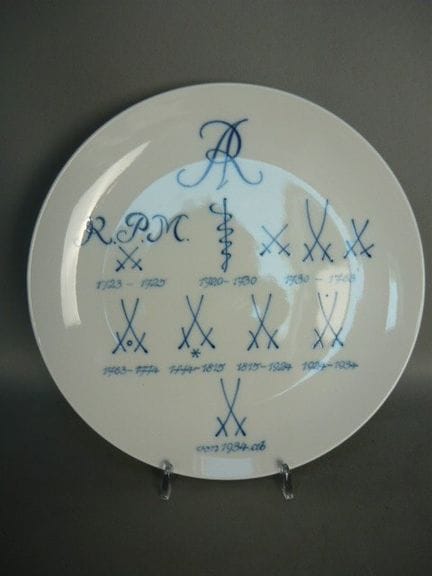 Manufacturer's plate with marks. Meissen (Schwerte