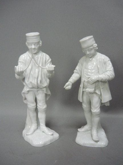 Two Miners. Fürstenberg. White porcelain. 20th cen