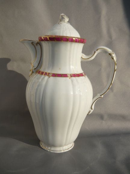 KPM Rocaille, pink. Large pitcher. First-grade qua