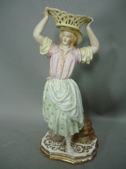 Fruit Vendor. Hand-painted porcelain. Probably Fra
