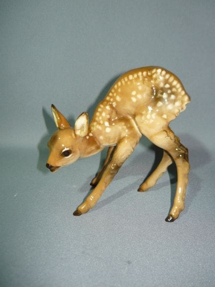 Hutschenreuther. Standing fawn. Hand-painted. H. 1