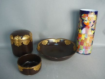 Four Rosenthal pieces. 20th-century vase, bowls, a