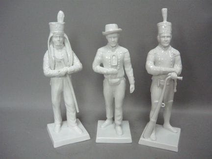 Three Large Miners. Dresden. White porcelain. Firs