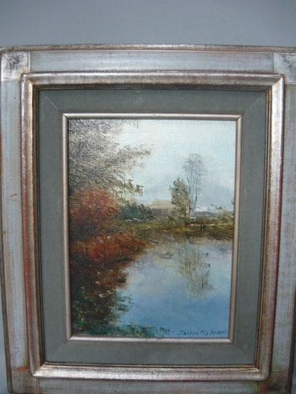 Late Impressionist. Landscape with a Lake. Oil on 