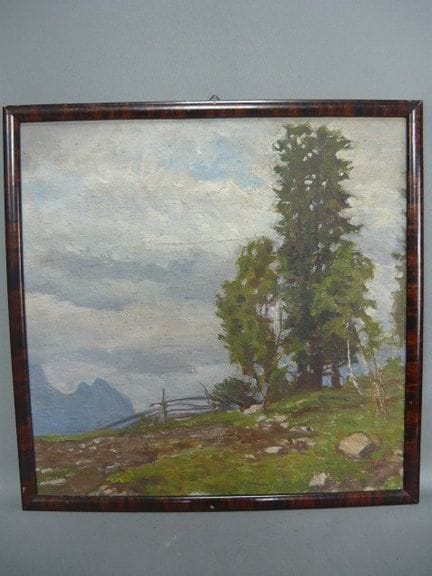 Paisaje de montaña. Óleo sobre lienzo. Hacia 1900.