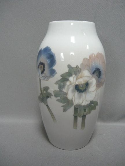 Table vase with flowers. B&amp;G Copenhagen. 20th 