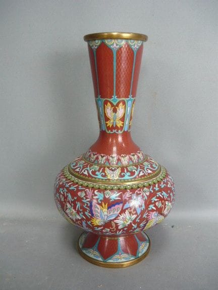 Large Cloisonné Vase. Circa 1900. H 32 cm. COL