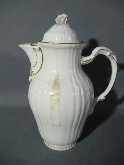 KPM Berlin Rocaille White with Gold. Coffee pot, h