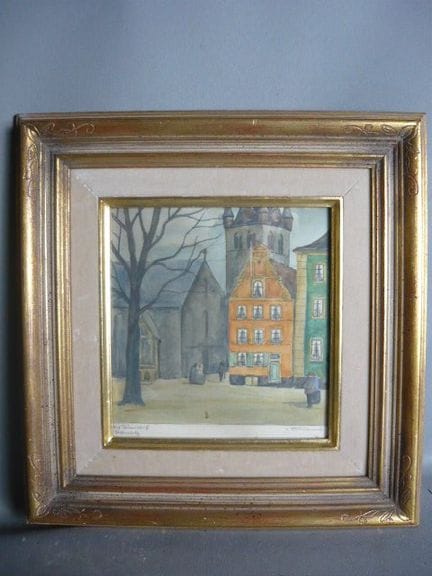 20th-century artist from Düsseldorf. Urban view. W