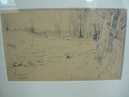Hugo Mühlig (1854–29). Pencil sketch of a view of 