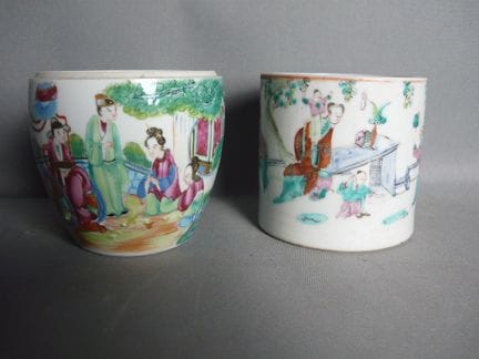 Two vessels with polychrome paintings. China, circ