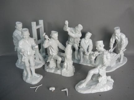 Set of miners. Fürstenberg. 20th century. White po