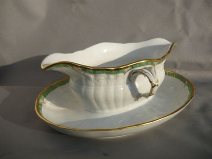 KPM Rocaille, pink. Large sauce boat. First-grade 