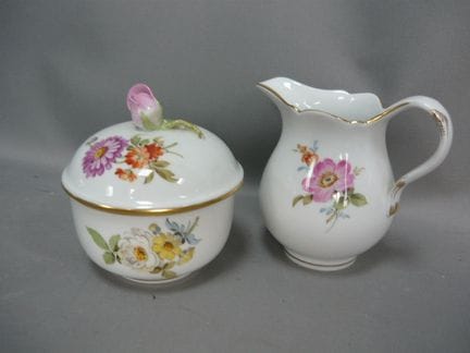 Milk jug and sugar bowl. Meissen (Schwerter). Mark