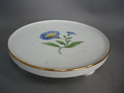 Coaster with floral design. Meissen (Schwerter). M