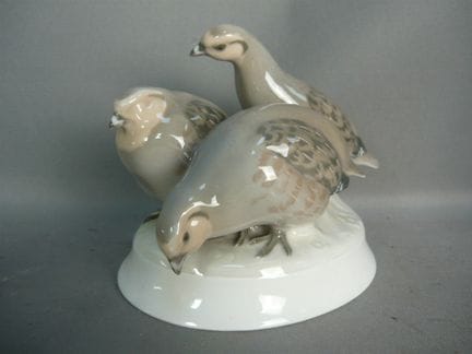 Three quails. B&amp;G Copenhagen. 1902–15. First-c