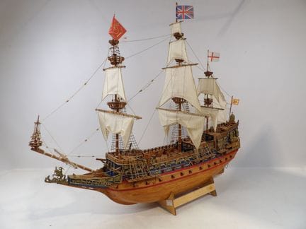 Model ship "Le Souverain des Mers 1637." H x W x D