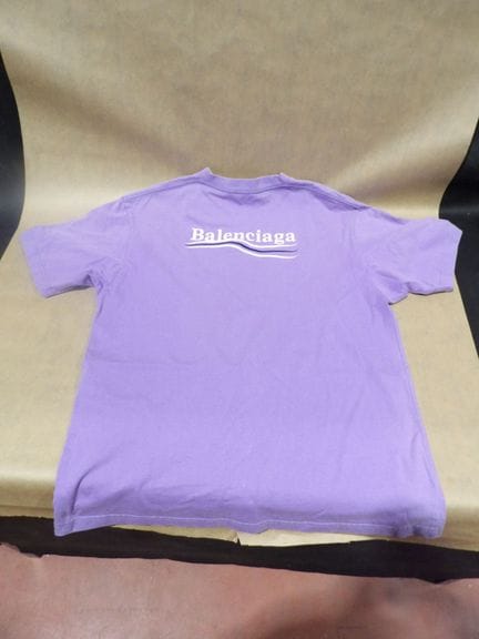 BALENCIAGA - Tee-shirt destroyed en coton parme TA