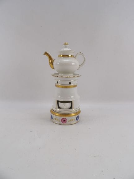 Parisian porcelain teapot decorated with gold high