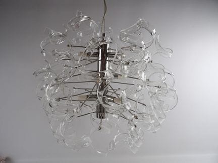 Astro-style 9-light metal chandelier. 21st century