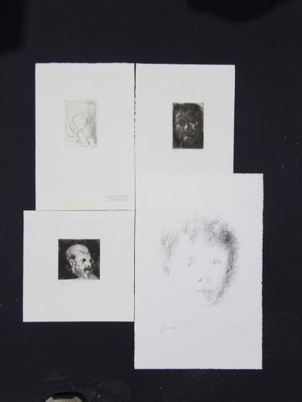 Set bestehend aus 
- einer Lithografie von Van Hec