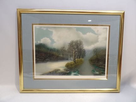 Mit Bleistift signierte Lithografie von Degans Xav
