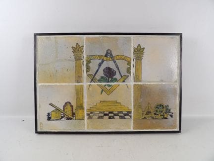 DESVRES - Set of 6 polychrome terracotta tiles dec