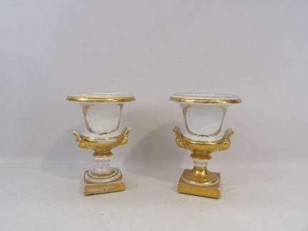 In the Parisian style, a pair of white porcelain v
