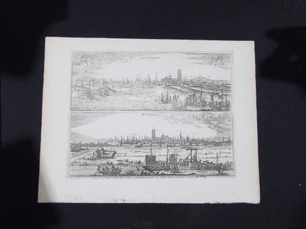 Stich, genauer Stadtplan von Dünkirchen, als die S
