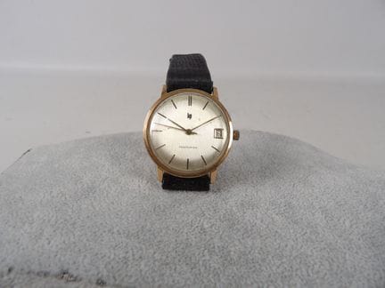 LIP - Pink metal wristwatch with leather strap (sh