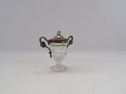 Moutardier en argent poinçon minerve et verre, à d