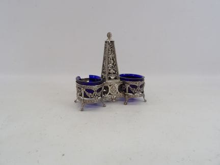 Louis XVI-style double salt celler in silver, Mine