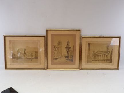 DÜNKIRCHEN – Set aus 3 gerahmten Fotos unter Glas,