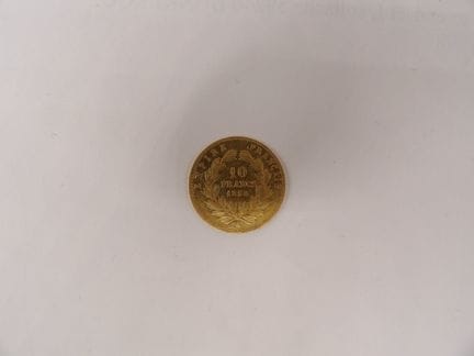 Moneta da 10 franchi in oro del 1858 (condizioni d