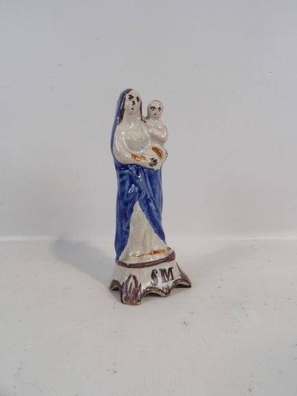 18th-century Nevers, polychrome and manganese eart