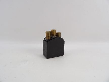 Leather travel set containing 3 glass perfume bott