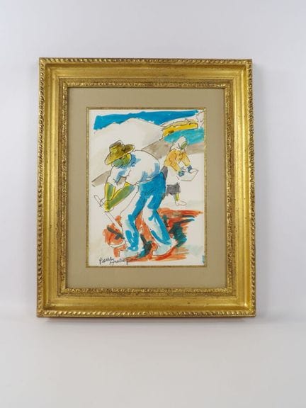 Pierre AMBROGIANI (1907-1985) "le paysan" watercol