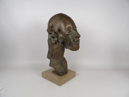 让·鲁兰（1931-2021），《希波克拉底》，一件重要的青铜胸像，表面带有奖章式古铜色，署名并标有