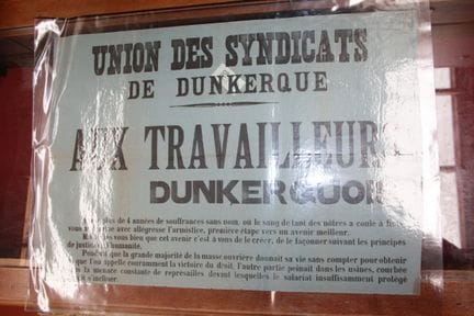 Poster from the Union of Trade Unions of Dunkirk, 