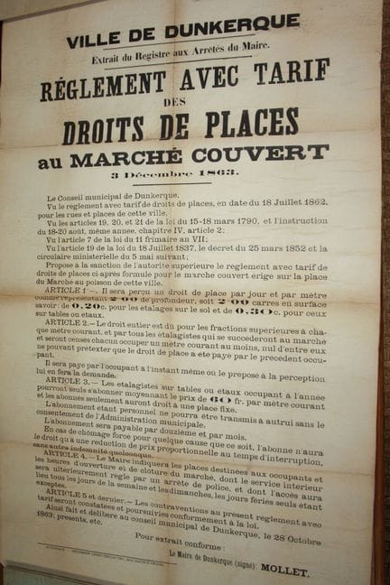 DUNKIRK - Poster advertising a stall in the Dunkir
