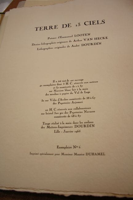 A "TERRE DE 13 CIELS" box set containing 13 poems 