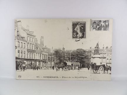 DUNKIRK, Place de la République, postcard with pos