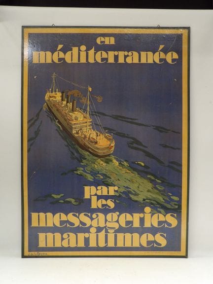 J de la Mezière - Poster titled "Maritime Lines in