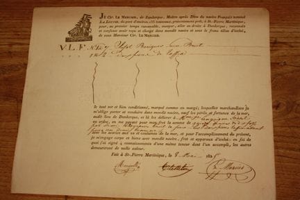 A bill of lading or freight receipt, issued by Cap