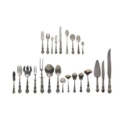 Service de couverts en argent massif Gorham Strasb