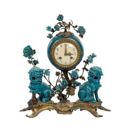 Orologio da caminetto in stile chinoiserie frances