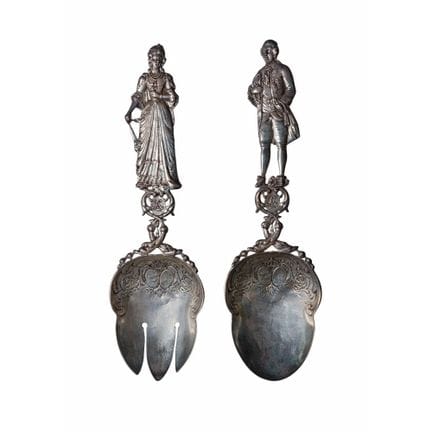 Ustensiles de salade figuratifs en argent sterling