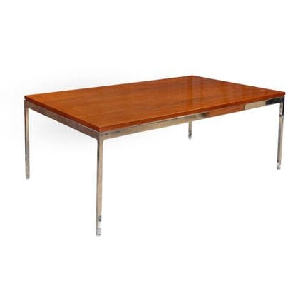 Bureau en bois de rose et chrome  

Plateau en boi