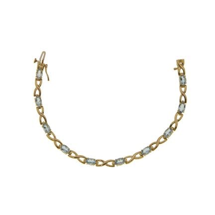 Bracelet en or jaune 14 carats et aigues-marines  